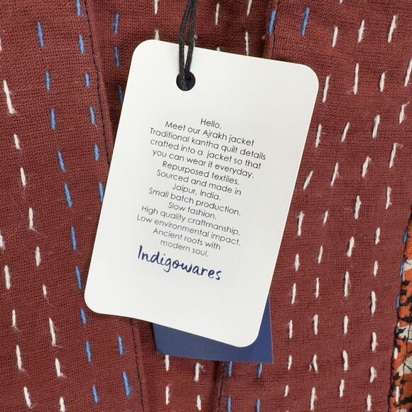 Indigowares Jacket Womens Medium Brown Artsy‎ Hippie Boho Indie Open Layering - Picture 10 of 16